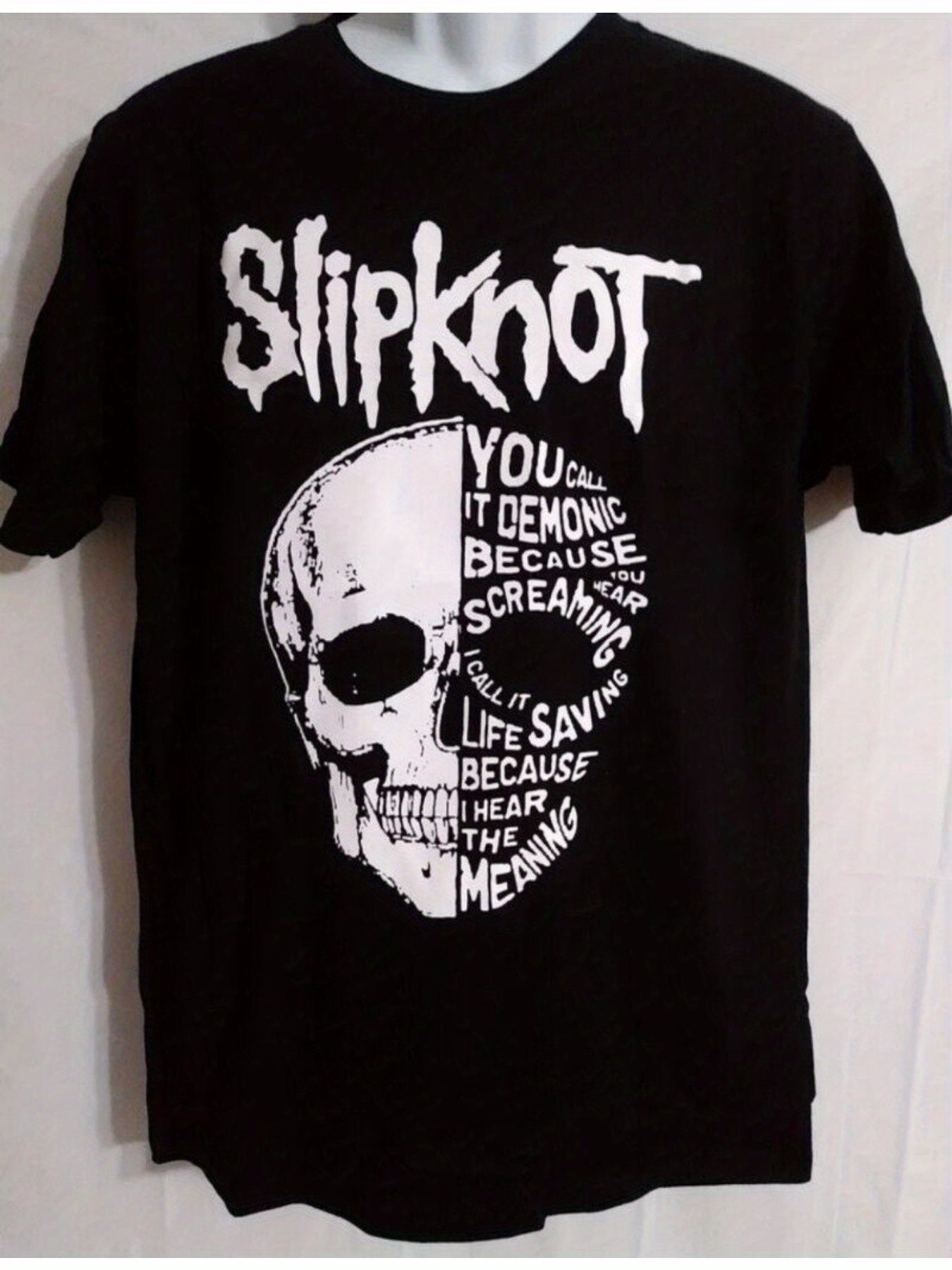 Sliding Knot Band Skeleton Men's Black T-shirt Rock Band Heavy Metal