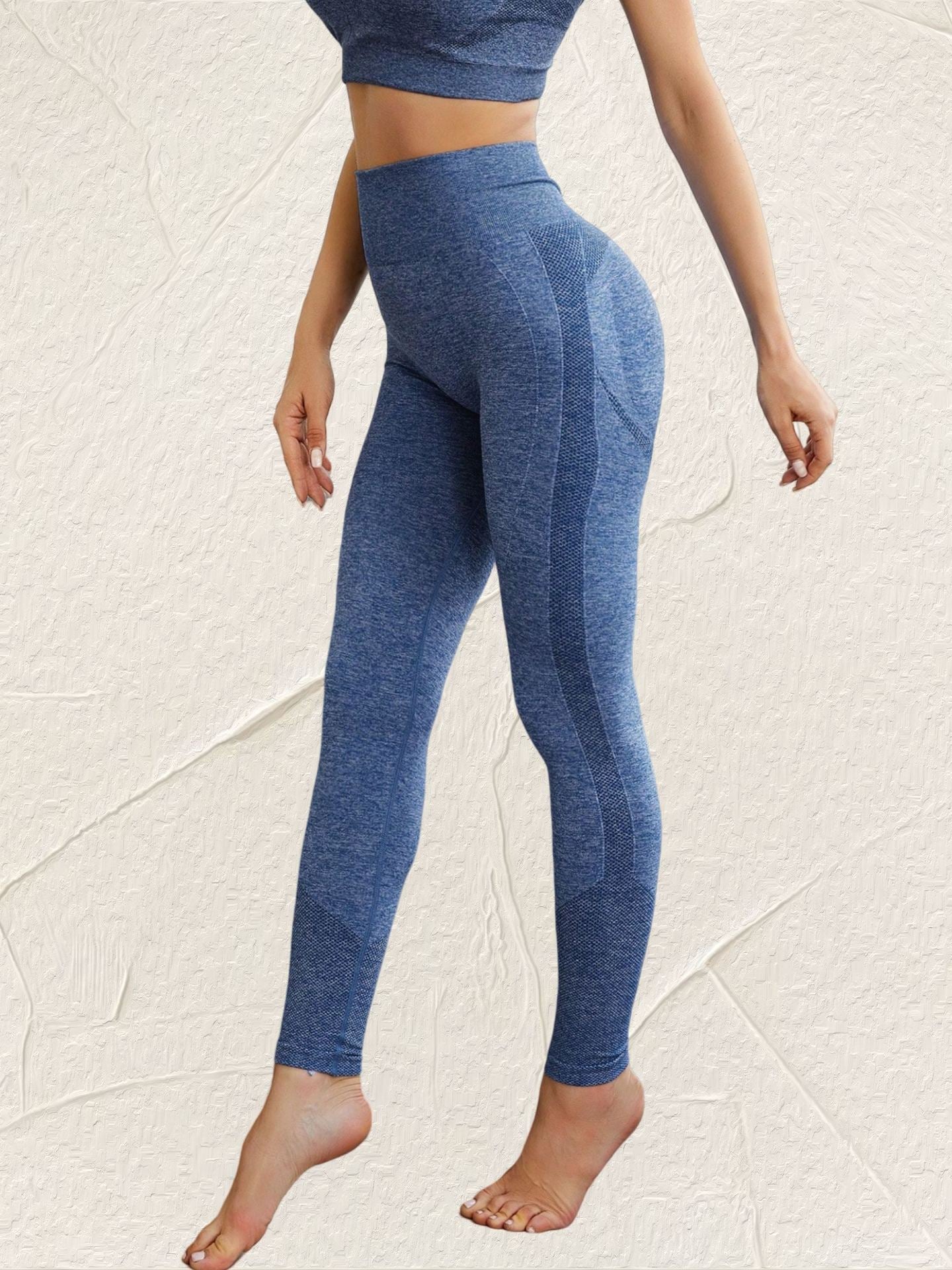 Nahtlose Yogahose für Damen, Hüftheben, hohe Taille, eng