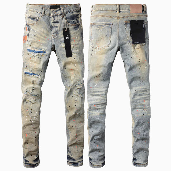 European And American Street Designer Solid Color American Retro Hip Hop Fashion Jeans