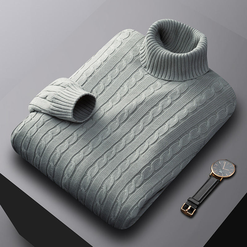 Fleece-lined Thick Complex Lazy Thermal Thread Turtleneck Sweater