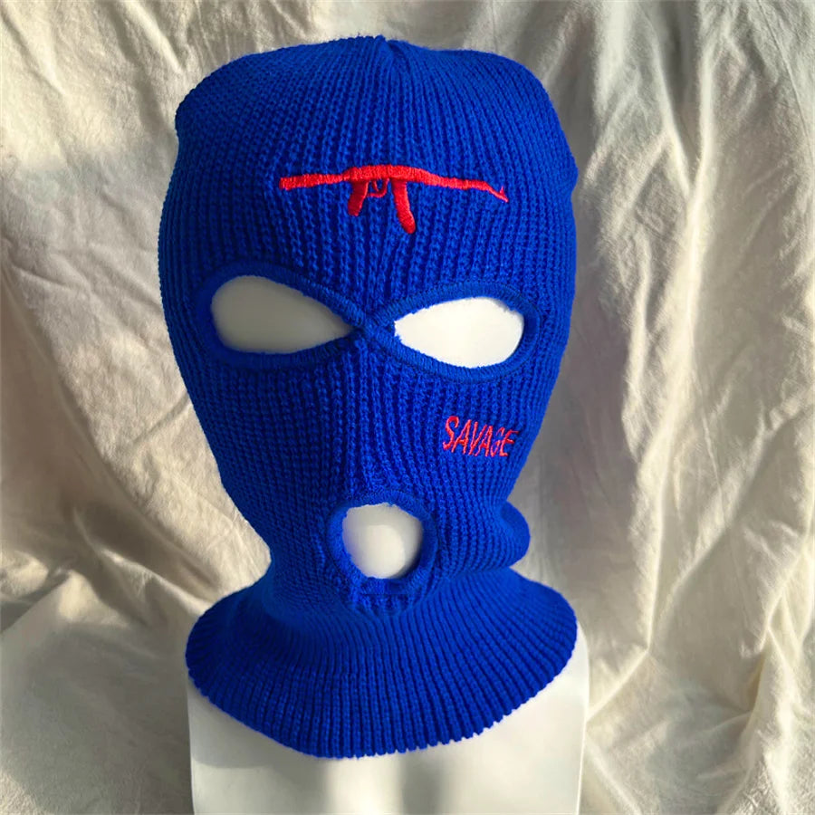 3 Hole Balaclava Full Face Cover Ski Balaclava Winter Outdoor Sport Knitted Face Cover for Outdoor Sports