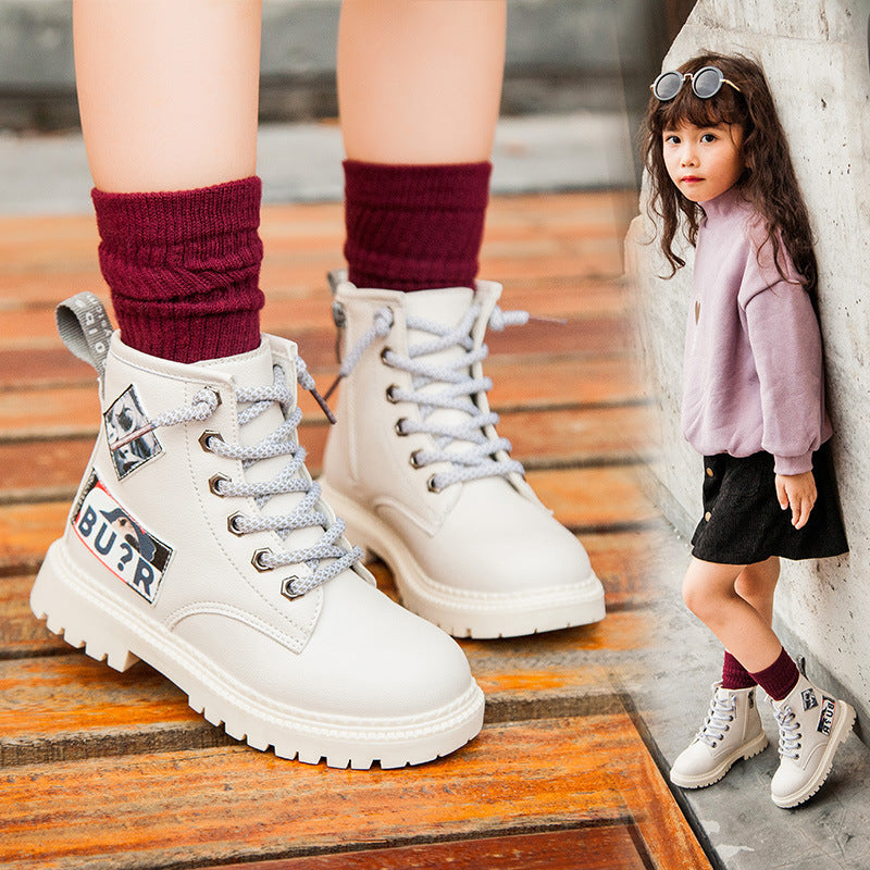 Children's Riding Boots High-Top Cotton School Sneakers