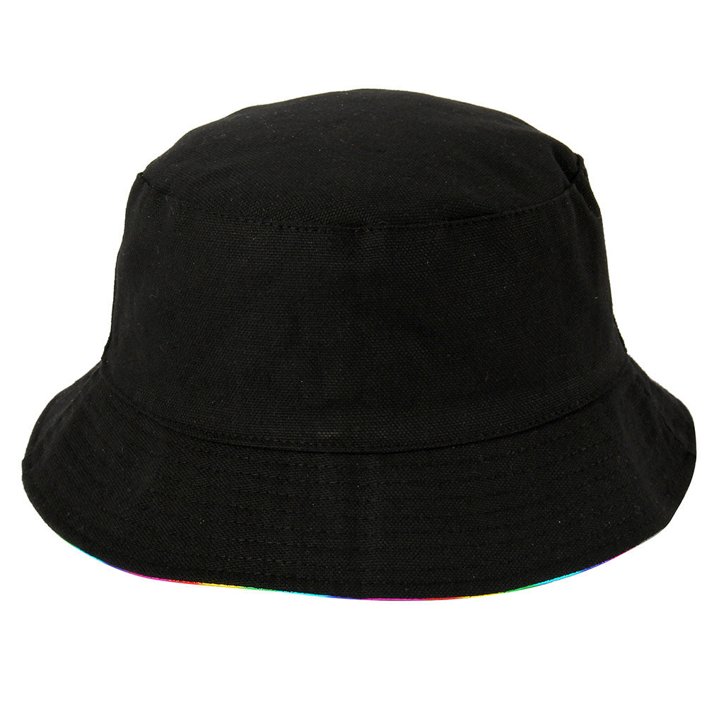 Bright leather double-sided fisherman hat