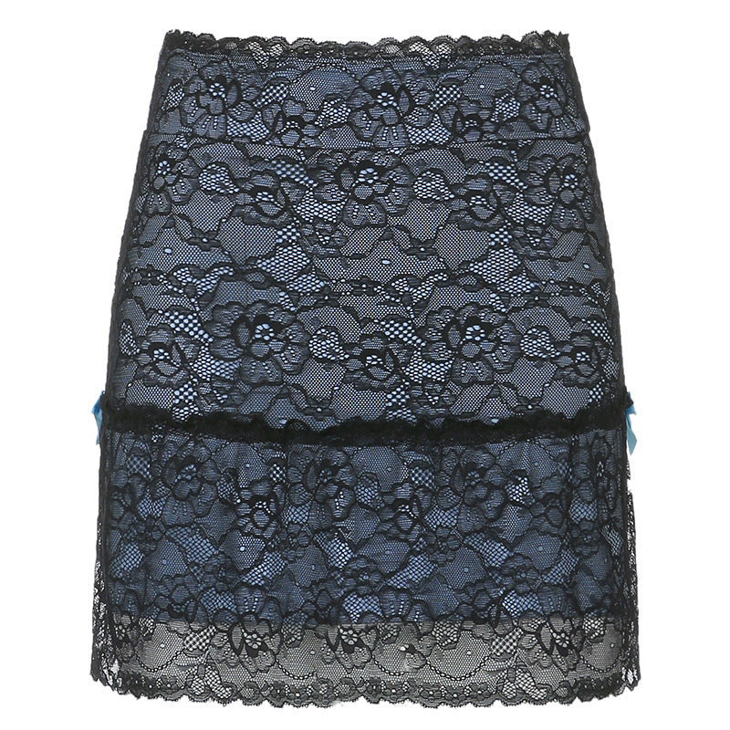 Sexy Sweet Lace Hip Skirt Women's Sexy Short Skirt With Lining