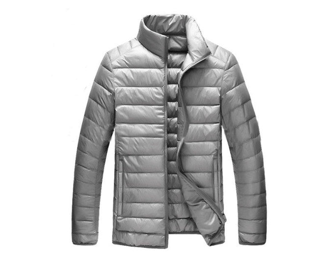 Autumn and winter new men's down jacket large size casual short paragraph collar thin men's down jacket