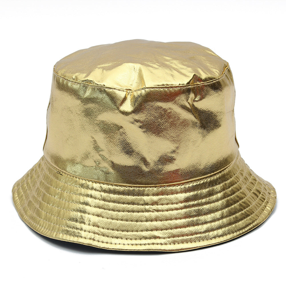 Bright leather double-sided fisherman hat