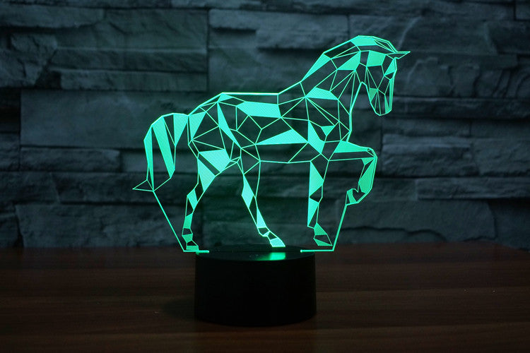 Puzzle Pferd 3D Licht, Bunte Touch LED Vision