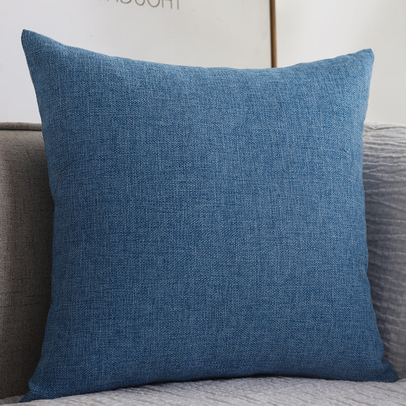 Plain Cotton Linen Sofa Cushion Thickened Square Pillow