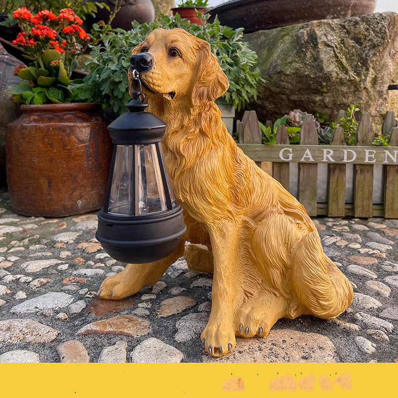 LED Solar Licht Hund Laterne Skulptur Harz Handwerk Ornament Hause Veranda Dekor Garten Solar Powered LED Licht Hund Statuen