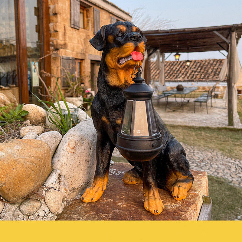 LED Solar Licht Hund Laterne Skulptur Harz Handwerk Ornament Hause Veranda Dekor Garten Solar Powered LED Licht Hund Statuen