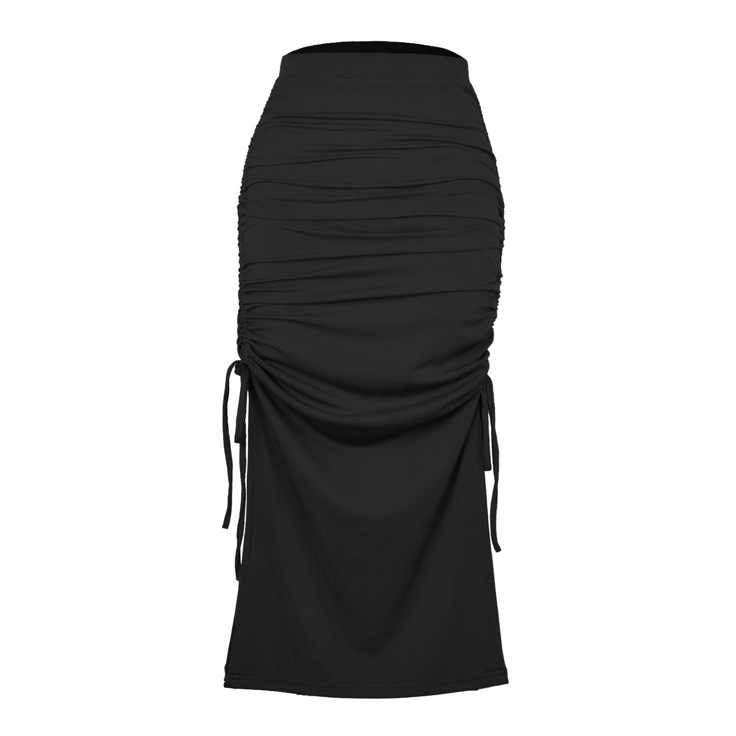 Fashion Pleated Lace-up Sexy Bag Hip Long Skirt