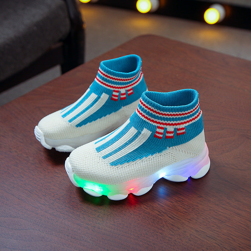 Children's LED light breathable sneakers