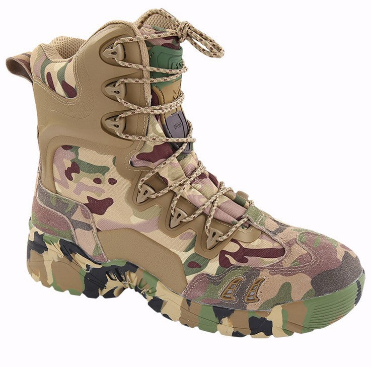 Camouflage high top men's shoes ankle warm hiking shoes