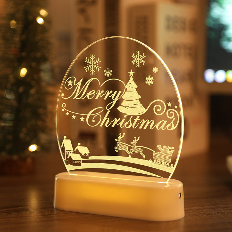 LED-Feen-Lichterkette, batteriebetrieben, USB, 3D-Weihnachtsmann-Baum, Acryl-Nachtlicht, Hochzeit, Weihnachtsdekoration für Zuhause, Zimmer, Girlande