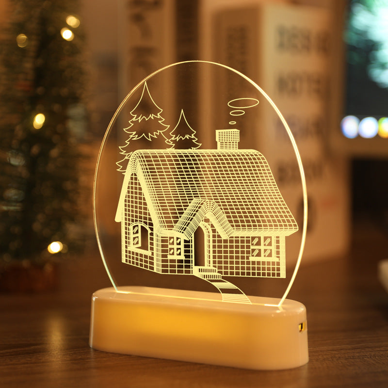 LED-Feen-Lichterkette, batteriebetrieben, USB, 3D-Weihnachtsmann-Baum, Acryl-Nachtlicht, Hochzeit, Weihnachtsdekoration für Zuhause, Zimmer, Girlande