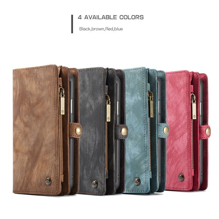 Compatible with Apple, Removable Leather Wallet Flip Stand Card Slot Case For iPhone