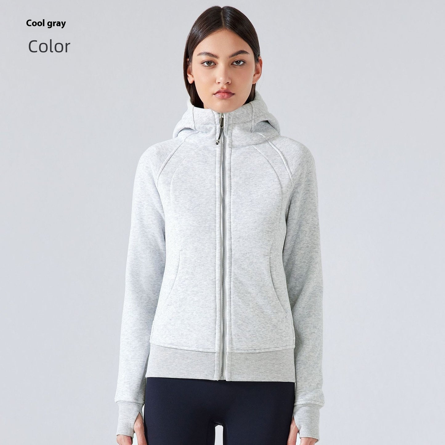 Thick Warm Hooded Sports Jacket Fitness Jacket