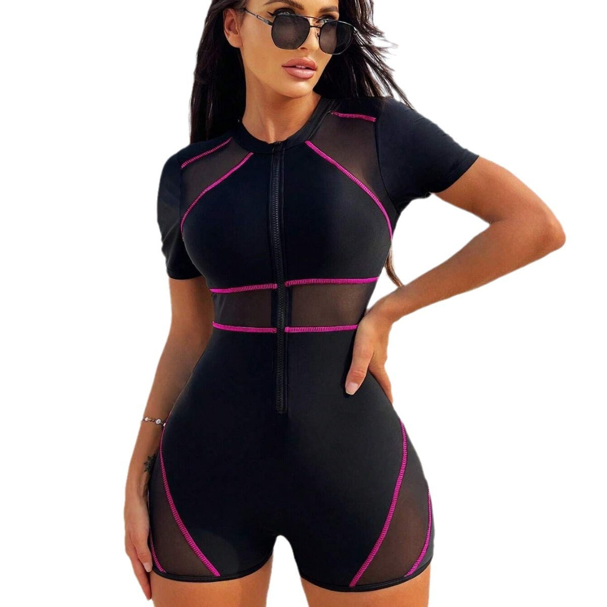 Sports Swimsuit One-piece Long Sleeves Sunscreen Surfing Suit