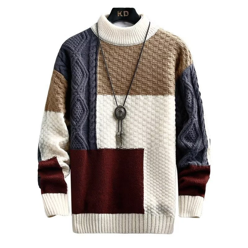 Men's Autumn And Winter Thickened Stitching Korean Style Trendy Sweater