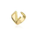 Adjustable Gold Alphabet Ring For Women