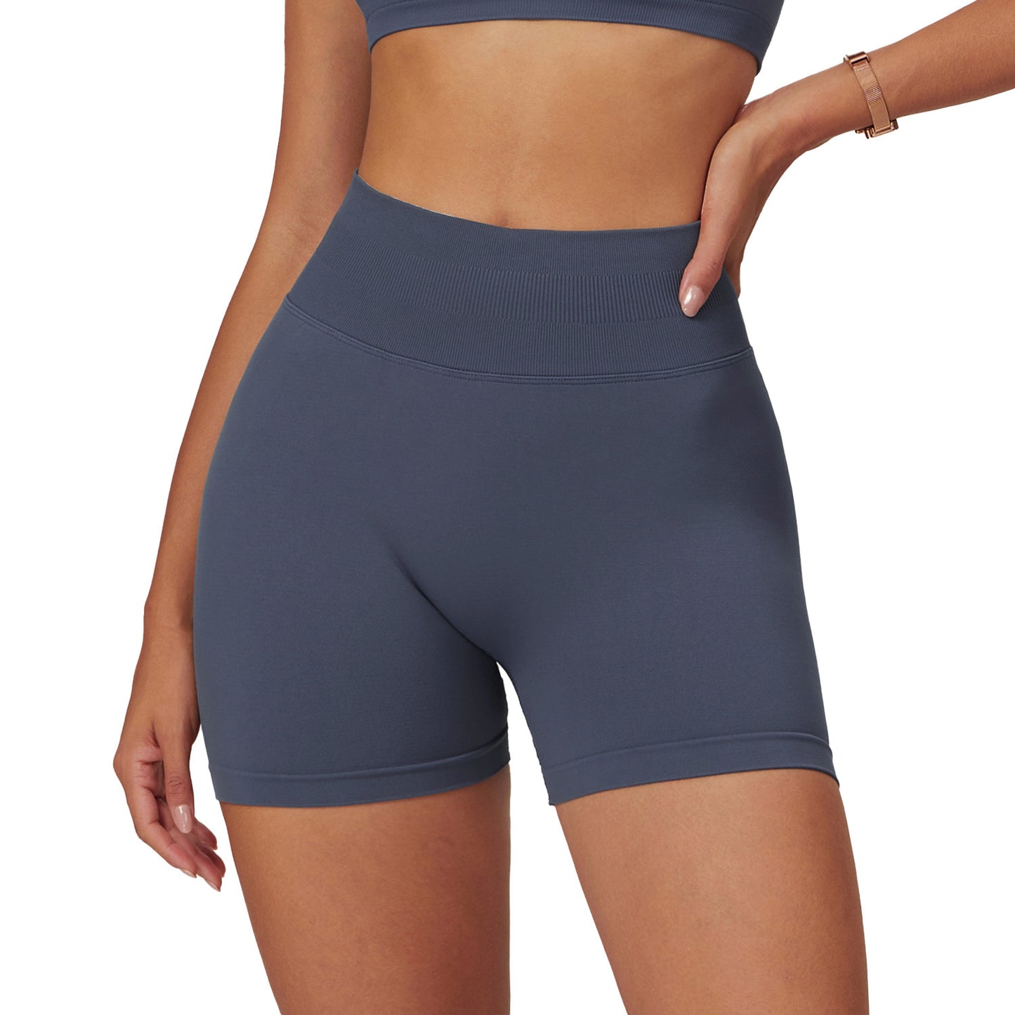 Seamless High Waisted Tight Fitting Hip Lifting Yoga Shorts