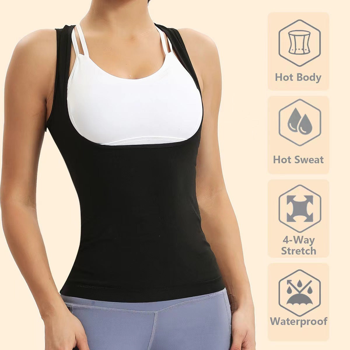 Violently Sweat Shapewear Silver Pastebrushing Vest