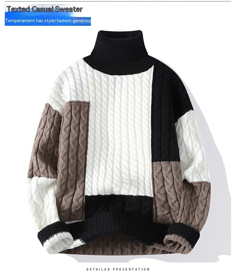 Couple Wear Turtleneck Pullover Thick Sweater Soft Warm Pure Cashmere Simple Bottoming Shirt