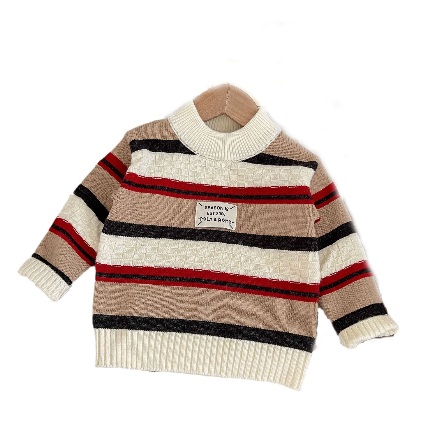 Boy's Pullover Color Stripes Sleeve Sweater