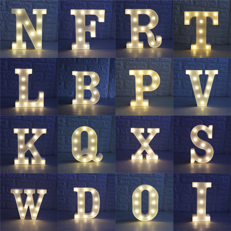 26 Buchstaben weiße LED Nachtlicht Festzelt Zeichen Alphabet Lampe