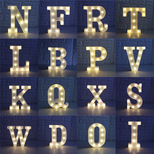 26 Buchstaben weiße LED Nachtlicht Festzelt Zeichen Alphabet Lampe