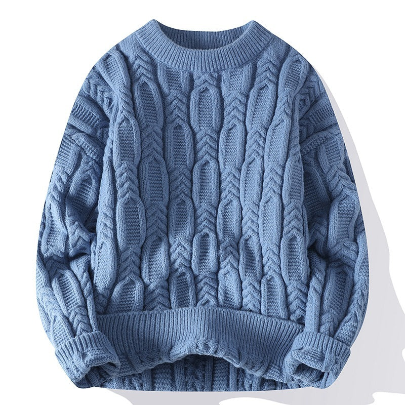 Men's Long-sleeved Round Neck Pullover Thick Needle Sweater