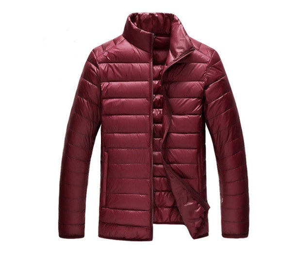 Autumn and winter new men's down jacket large size casual short paragraph collar thin men's down jacket