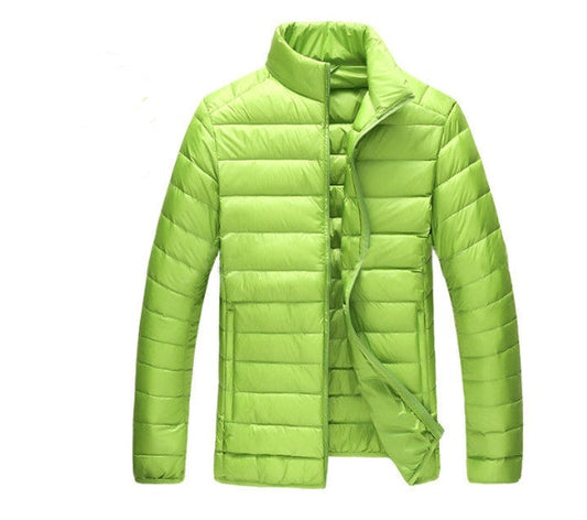 Autumn and winter new men's down jacket large size casual short paragraph collar thin men's down jacket