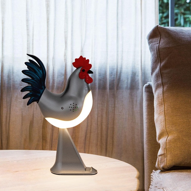 LED Rooster Night Light Touch With Sound Rechargeable Bedroom Bedside Lamp Dimmable Car Ambience Aroma Carrying Lamp Home Decor