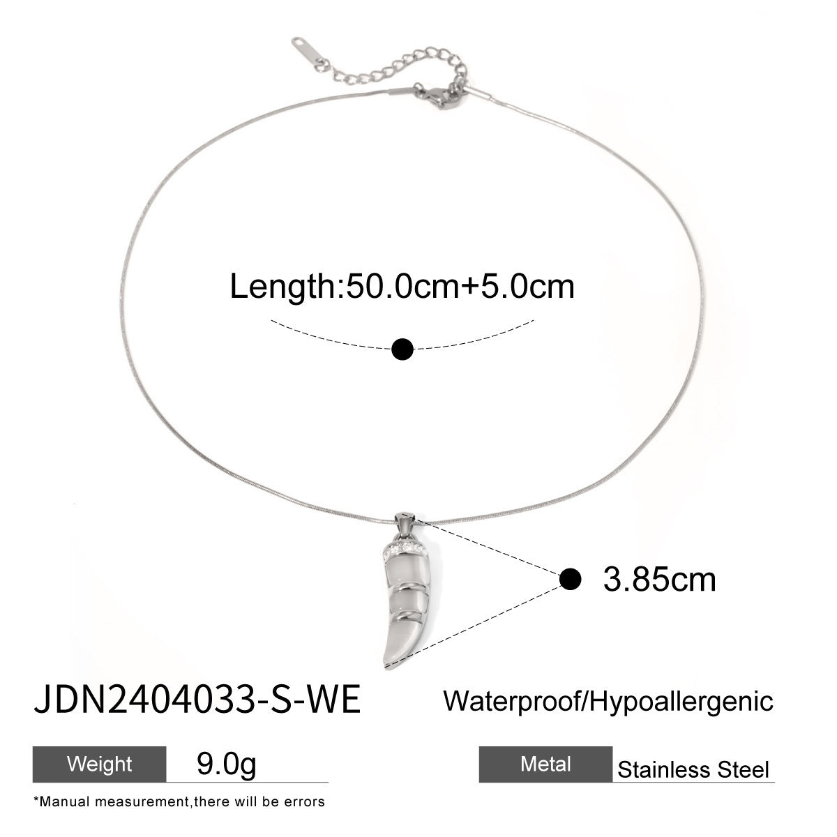 Women's Stainless Steel Necklace Special-interest Design Ivory