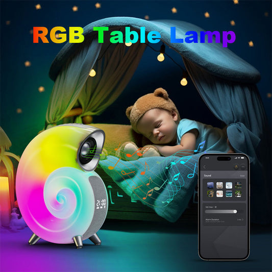 Conch Smart RGB Atmosphäre Licht Bluetooth Lautsprecher Wecker Wecklampe Weißes Rauschen Maschine Für Schlafendes Baby APP Steuerung