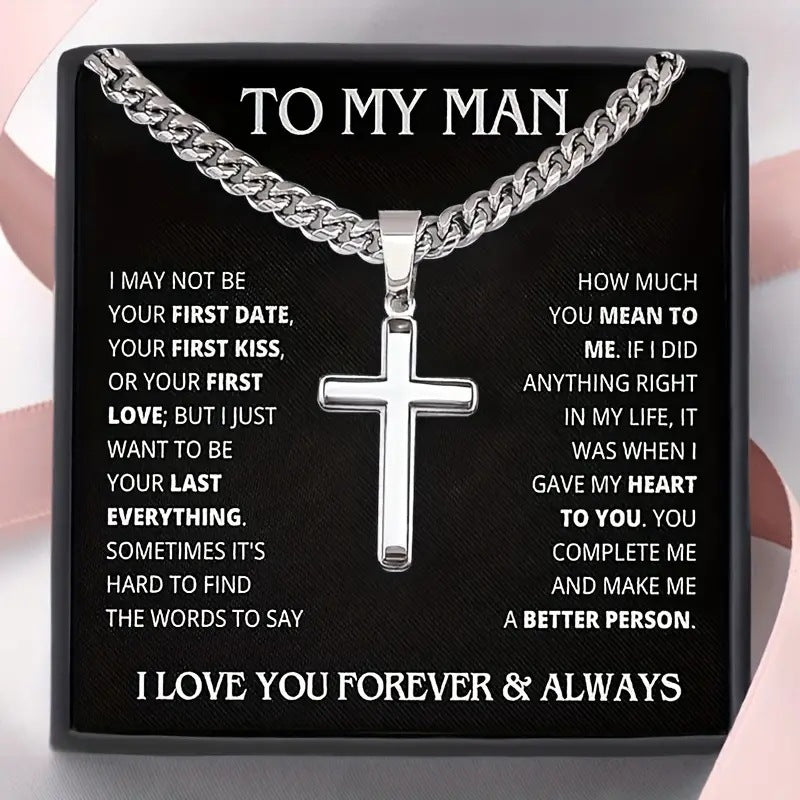 European And American Popular New To My Man Glossy Cross Pendant