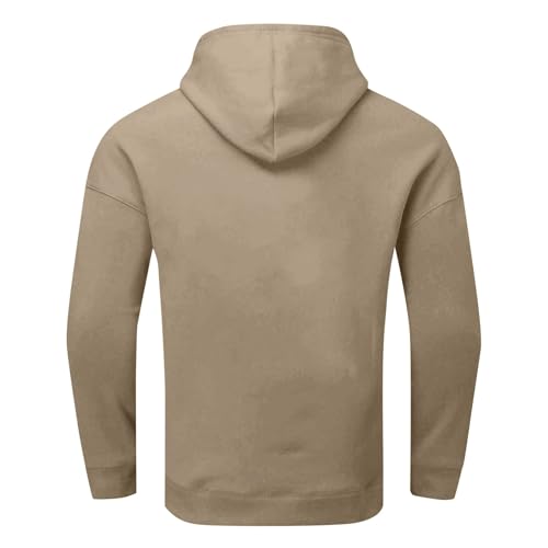 MLYYJCKG Trendy Hoodies Für Herren Übergroße Fleece-Sweatshirts Herbst Langarm-Hoodie Große Und Lange Grafik-Hoodies Mit Taschen Bequemer Hoodie Braun 6XL