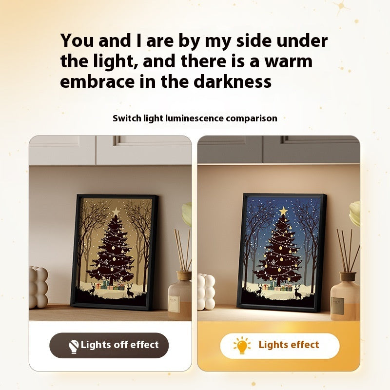 2024 neue Leucht Lautsprecher Weihnachten Baum Malerei Bluetooth Lautsprecher Desktop Ornament Geschenk Licht Und Schatten Kunst Beleuchtung