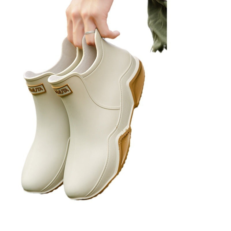 Neu Herren Regenstiefel Kurze Röhre Wasserdichte Outdoorschuhe