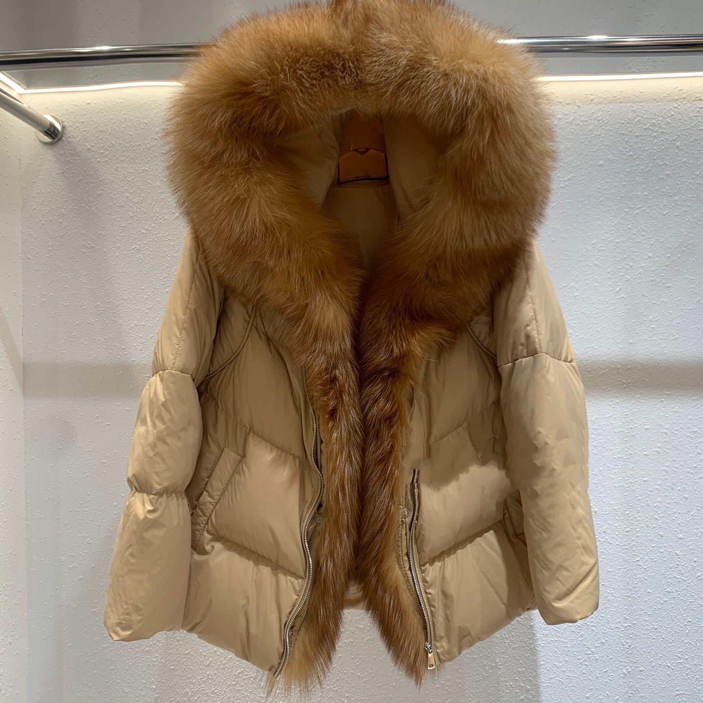 Fox Big Fur Collar Duck Down Down Jacket Female