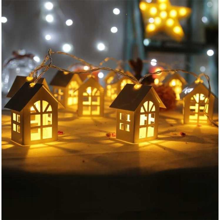 2M 10 stücke LED Weihnachtsbaum Haus Stil Fee Licht Led String hochzeit natal Girlande Neue Jahr weihnachten dekorationen für hause