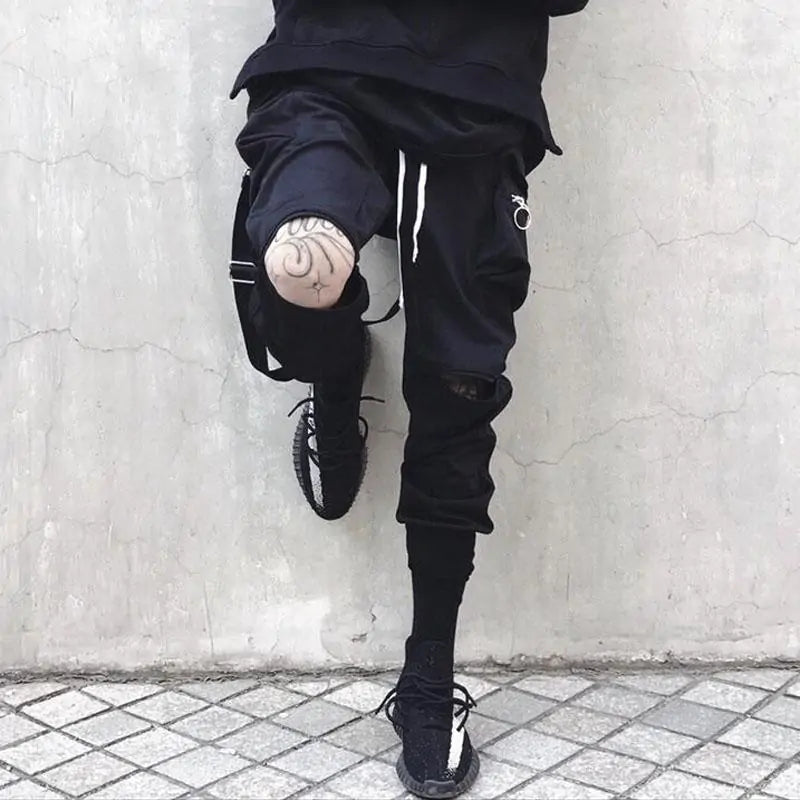 Men Black Cargo Pants