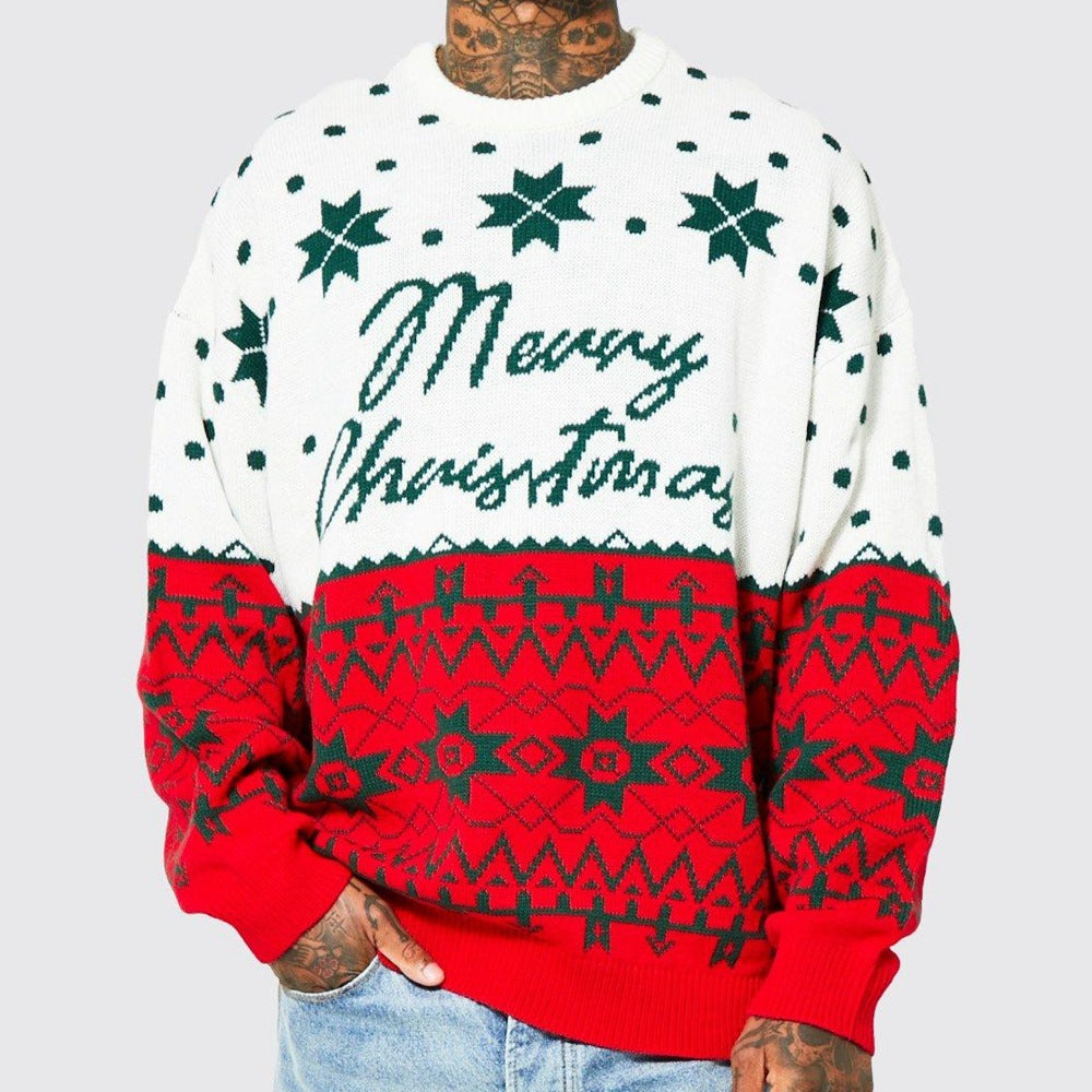 Men's Christmas Jacquard Loose-fitting Sweater