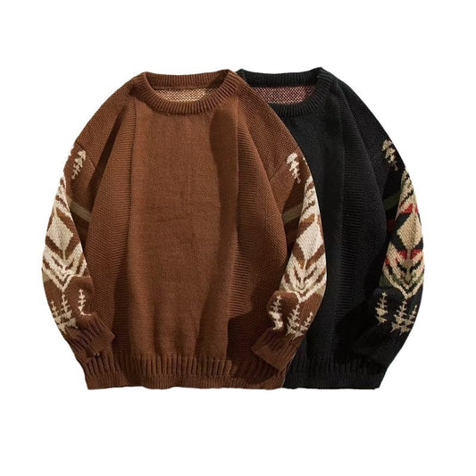 Men's Round Neck Sweater Lazy Personality Teenagers Cotton Knitwear