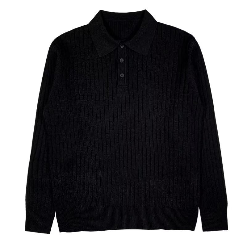 Polo Shirt Lapel Sweater Men's Long Sleeve Knitted