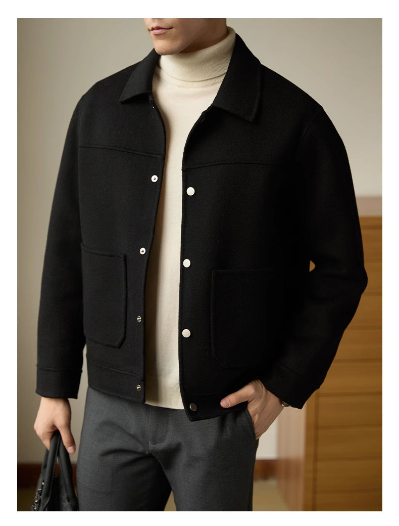 Men's Short Double-faced Woolen Goods Jacket