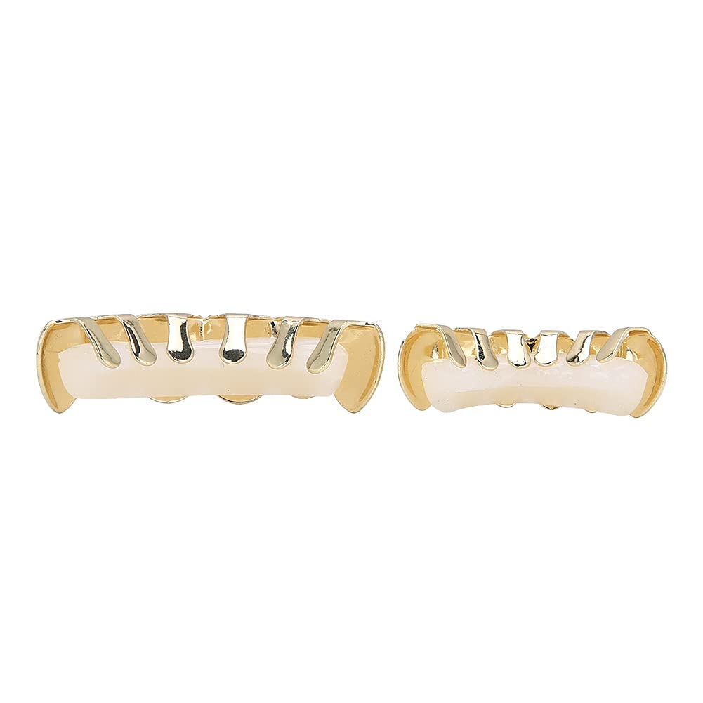 Hip Hop Silber Gold Grills, Hip Hop Zahnschmuck für Ihre Zähne Oben und Unten, Gold Silber Zähne für Männer Frauen, Punk mit Polierten Zähnen, Rapper Kostüm Zähne Schmuck