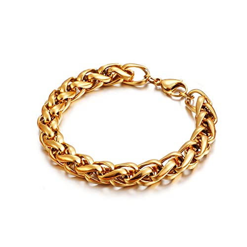 Ketten Armband Männer Armband Für Herren Edelstahl Gold Spiga Kettenarmband 19cm Gold