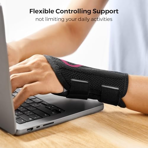 FREETOO Wrist Brace for Carpal Tunnel,[New Upgrade-Anatomically shaped] Adjustable Wrist Support Splint for Men and Women,Hand Brace for Pain Relief, Tendinitis,Arthritis,Right Hand,Medium